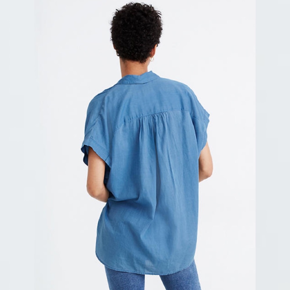 Madewell Central Shirt in Bright Indigo Size Small and XS - Picture 4 of 11